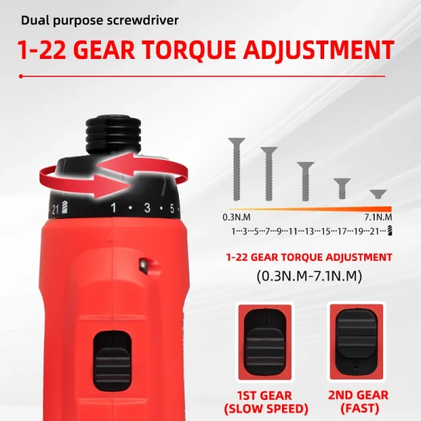 LYUWO 3.6V Rechargeable 7.3N. M Household Folding Multi Functional Hand Self Integrated 21 Speed Adjustable Electric Screwdriver - Image 3