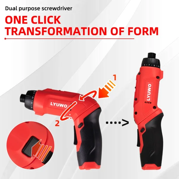LYUWO 3.6V Rechargeable 7.3N. M Household Folding Multi Functional Hand Self Integrated 21 Speed Adjustable Electric Screwdriver - Image 4