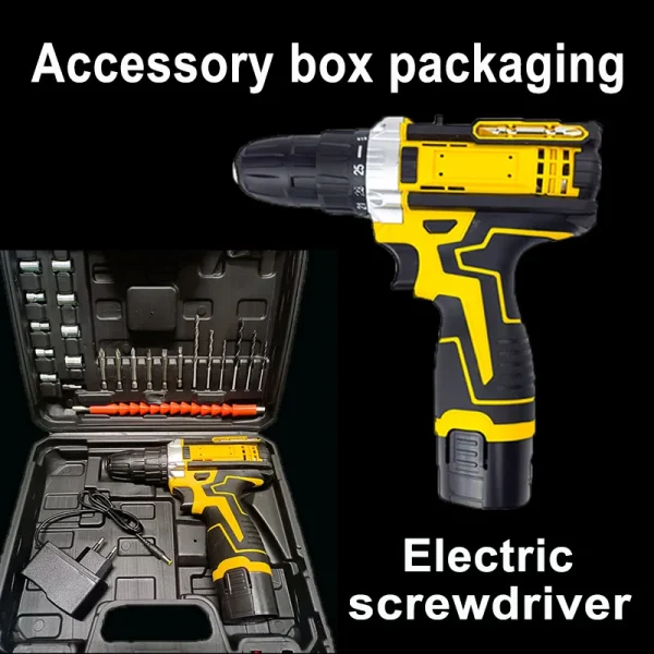 12V Lithium Electric Drill Electric Screwdriver Hand Electric Drill Electric Tool Set Multifunctional Accessory Box Packaging