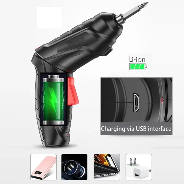 Electric Screwdriver Battery Rechargeable Cordless Screwdriver Powerful Impact Wireless Screwdriver Set Mini Drill Power Tools - Image 5