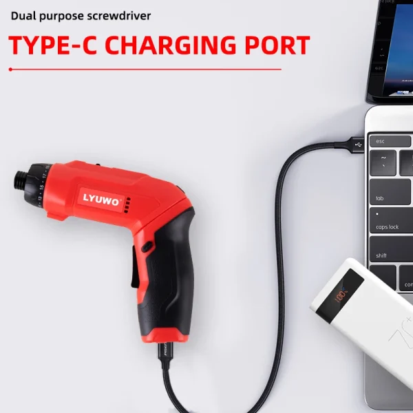 LYUWO 3.6V Rechargeable 7.3N. M Household Folding Multi Functional Hand Self Integrated 21 Speed Adjustable Electric Screwdriver - Image 2