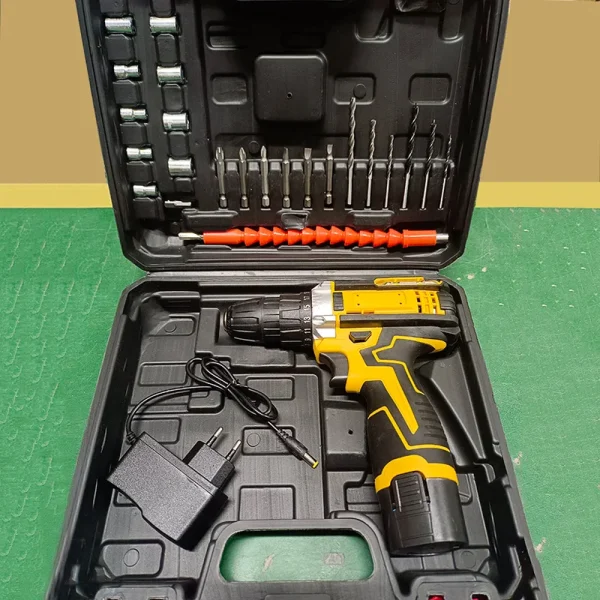 12V Lithium Electric Drill Electric Screwdriver Hand Electric Drill Electric Tool Set Multifunctional Accessory Box Packaging - Image 2