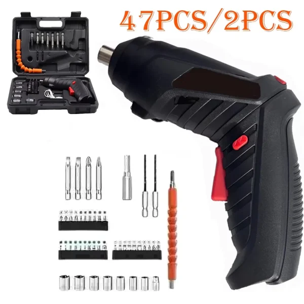 Electric Screwdriver Battery Rechargeable Cordless Screwdriver Powerful Impact Wireless Screwdriver Set Mini Drill Power Tools
